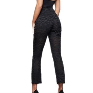 Good American Zeebra Sheer Good Straight Pants in Black